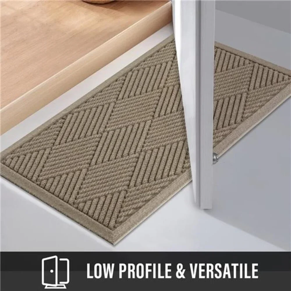 Sturdy Front Door Mat, Absorbent Muddy Dirt Resist Welcome Door Mats Outdoor
